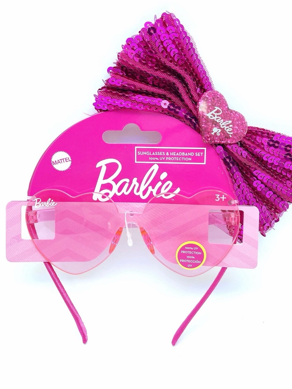 Barbie Pink Sunglasses and Fuchsia Sequin Bow Headband Set
